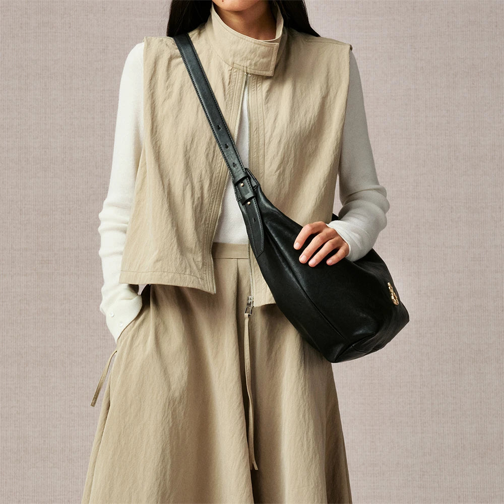 Large Flow Crescent Bag (Vegetable-Tanned)