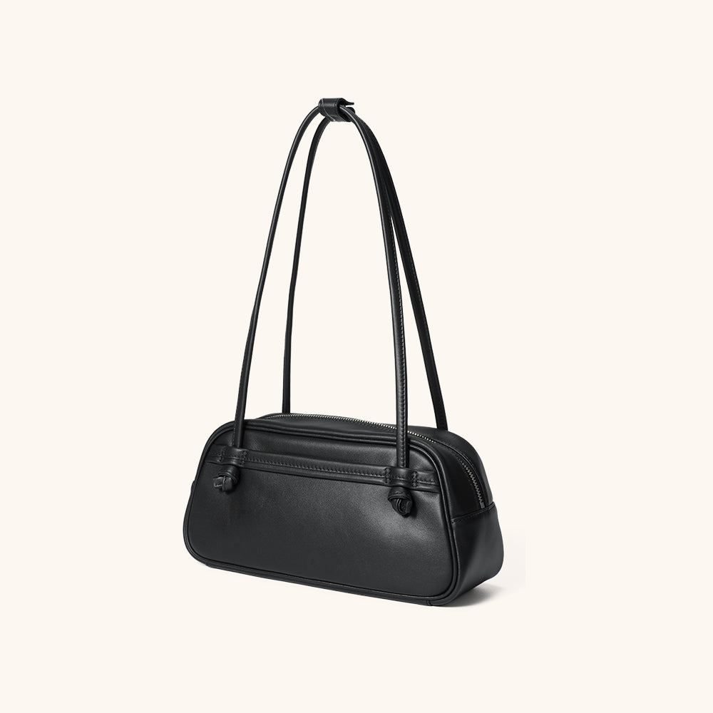 Bampo Bowler Knot Bag#color_glossy-black