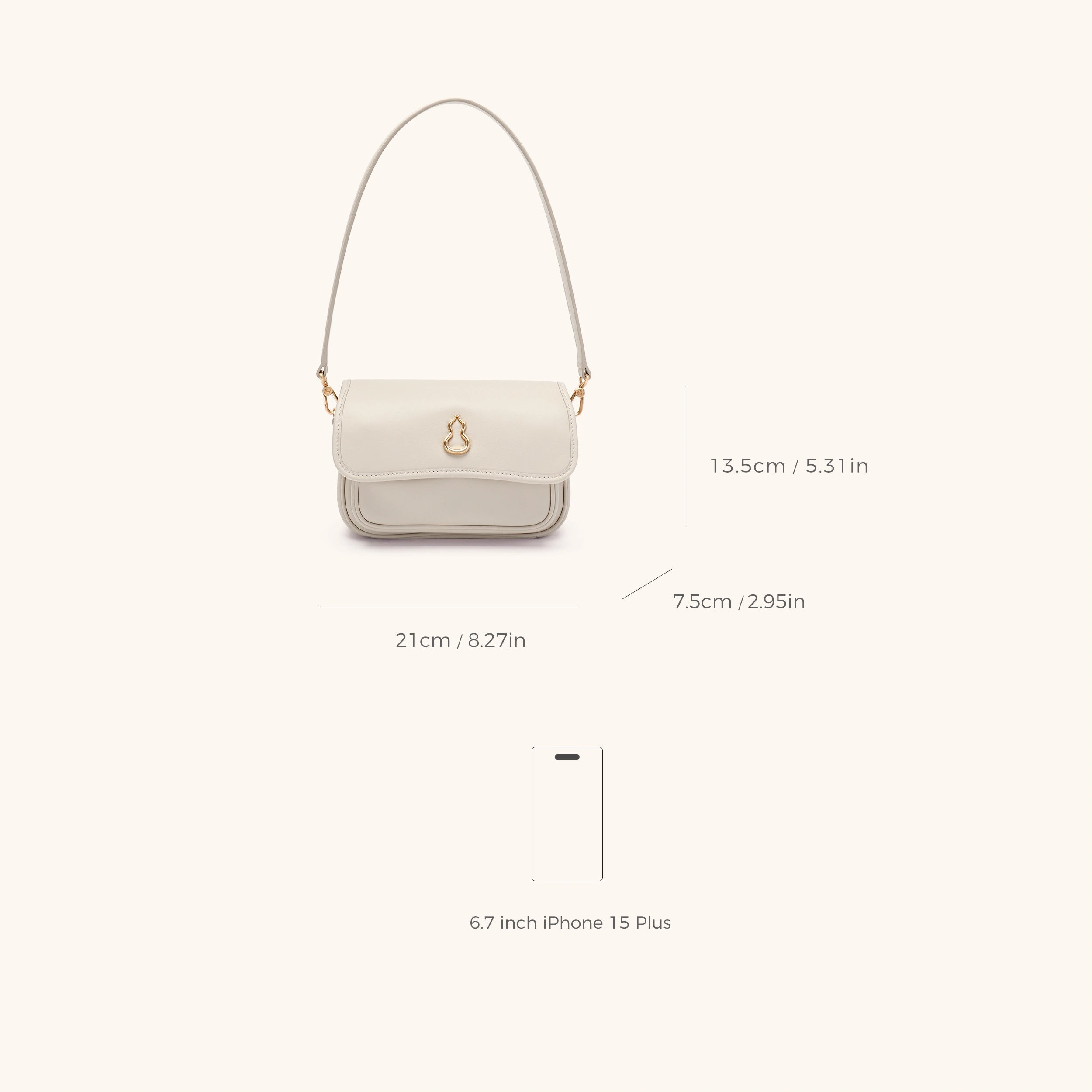 Dimensions of the Bampo Ella Crossbody Bag