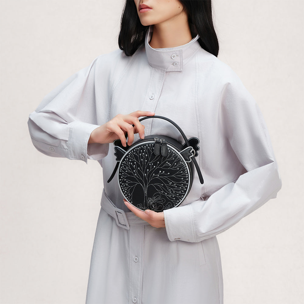 Bampo fairyland small handbag on model 3