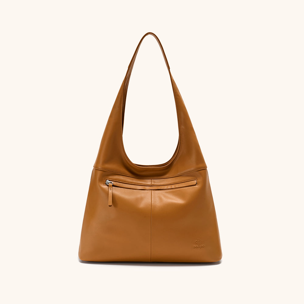 Back View of the Bampo Flow Double-Faced Fringe Bag#color_caramel