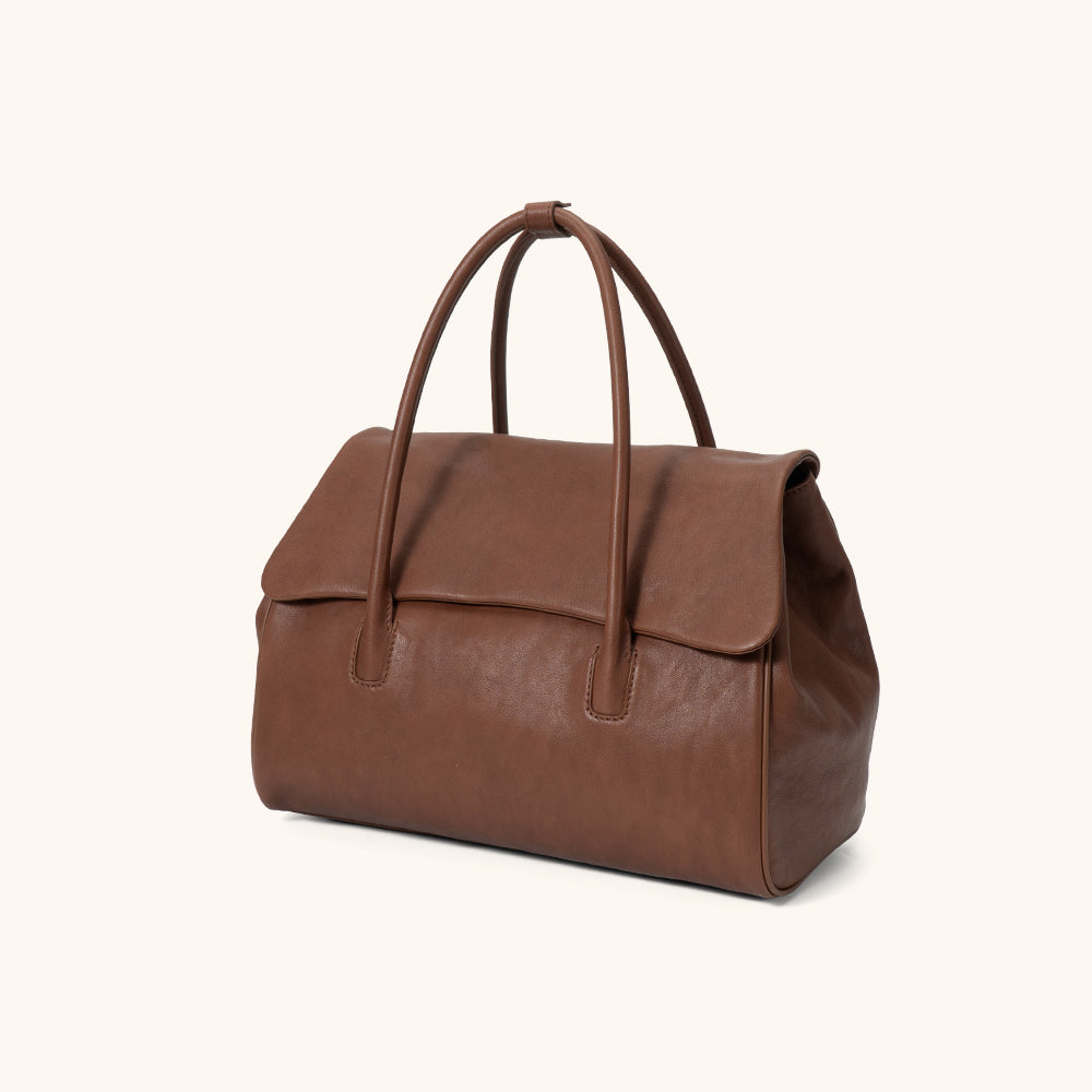 Bampo Fulfill Flap Tote#color_hazelnut-brown