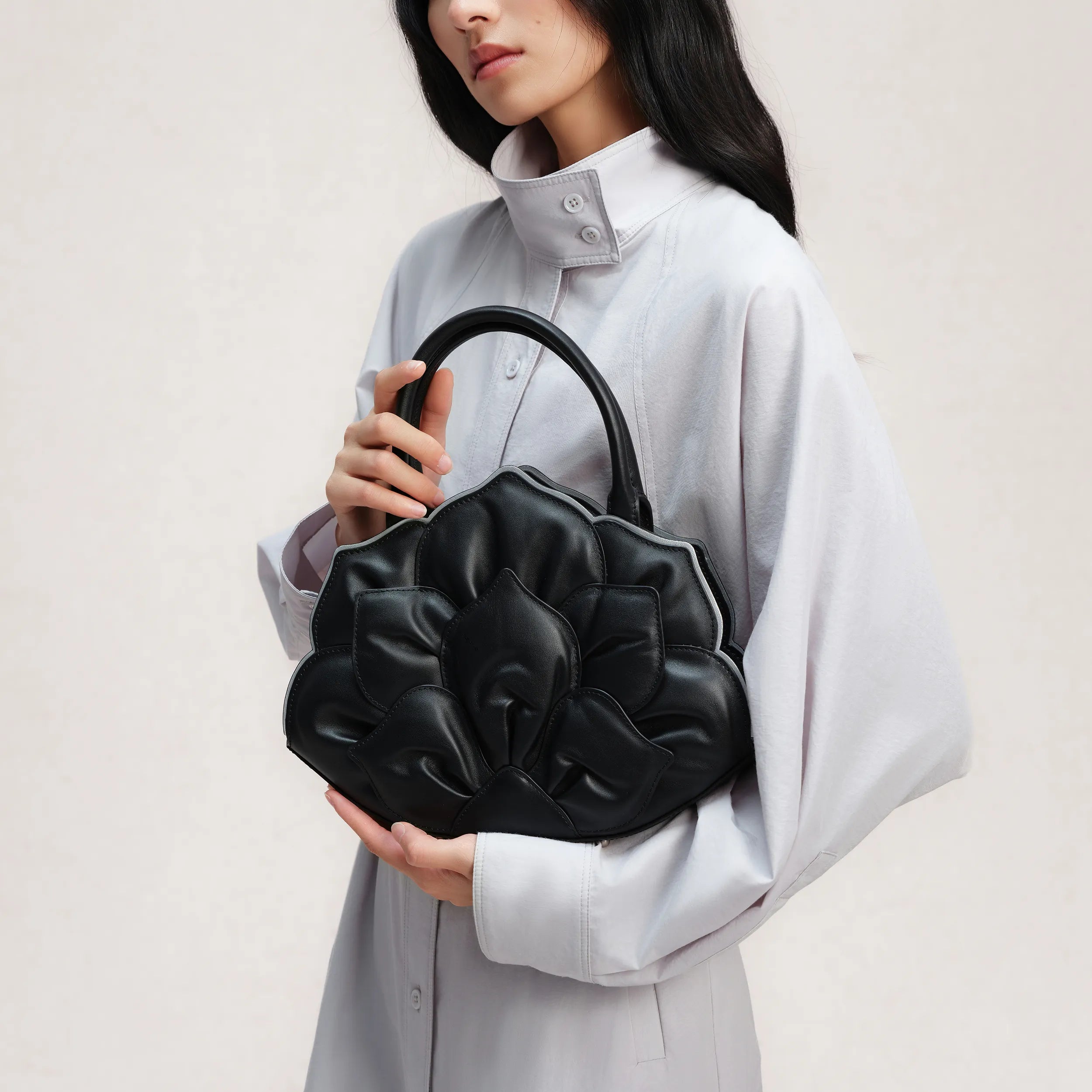 Bampo Lotus Handbag on Model 2