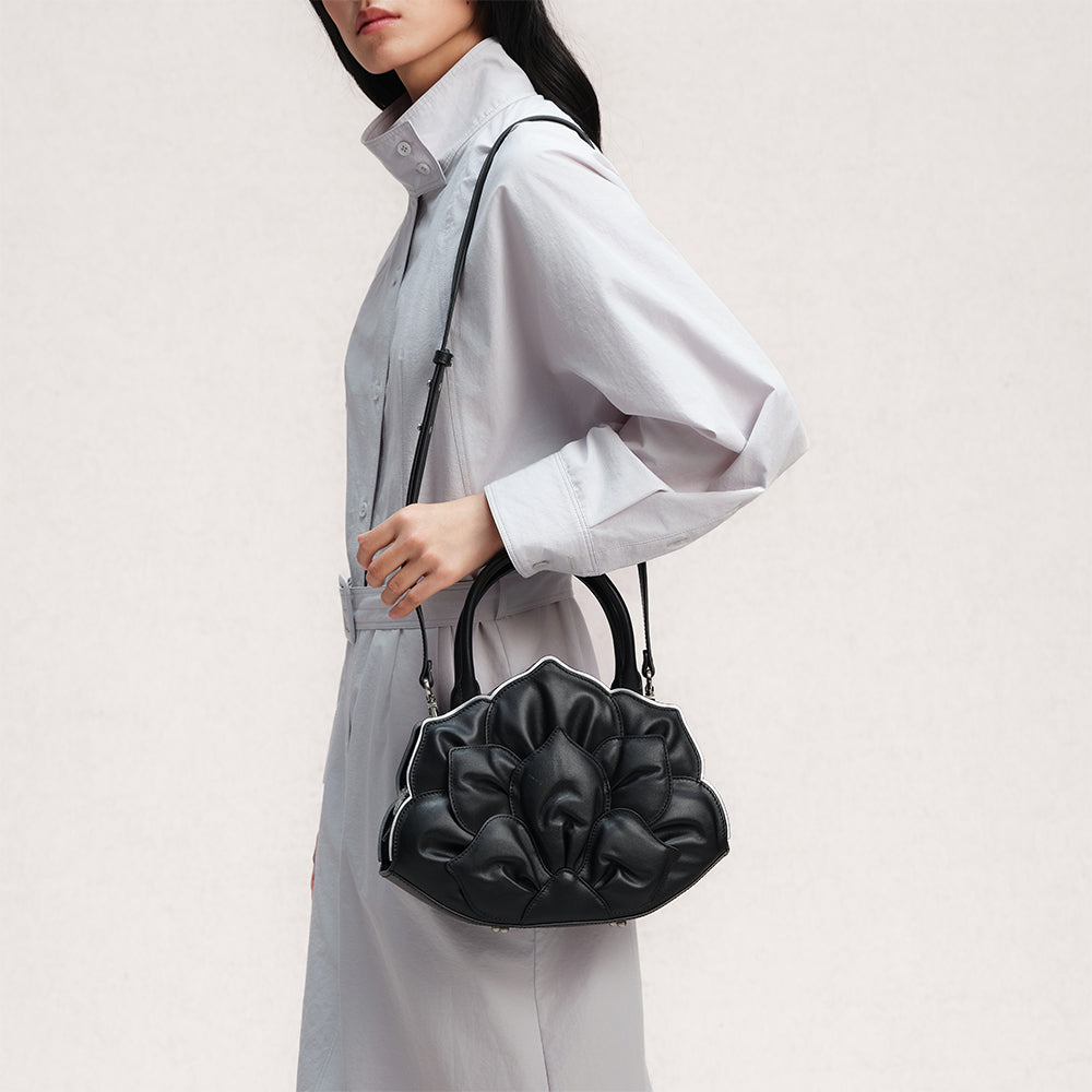 Bampo Lotus Handbag on Model 4
