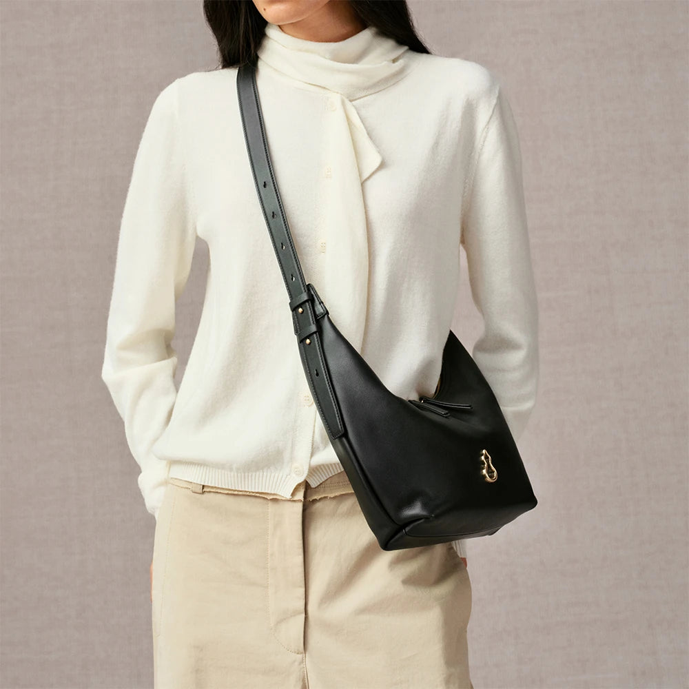 Bampo Small Flow Crescent Bag on Model 3