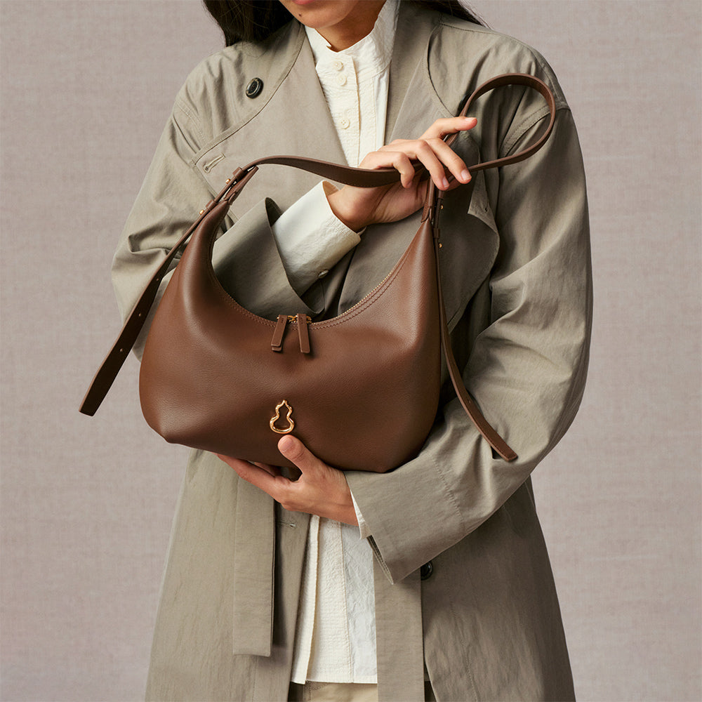 Bampo Small Flow Crescent Bag on Model 3