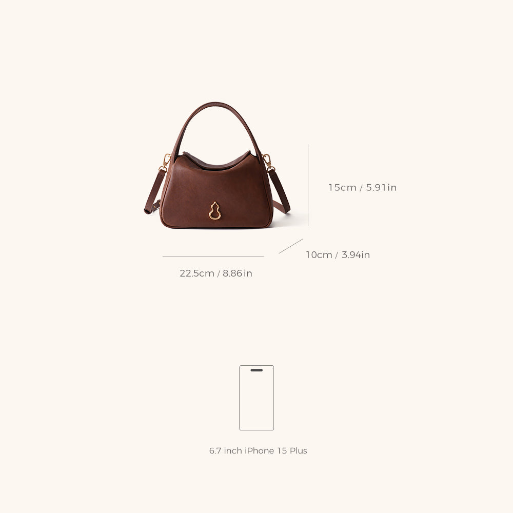 Dimensions of the Bampo Small Harmony Tote (Vegetable Tanned)