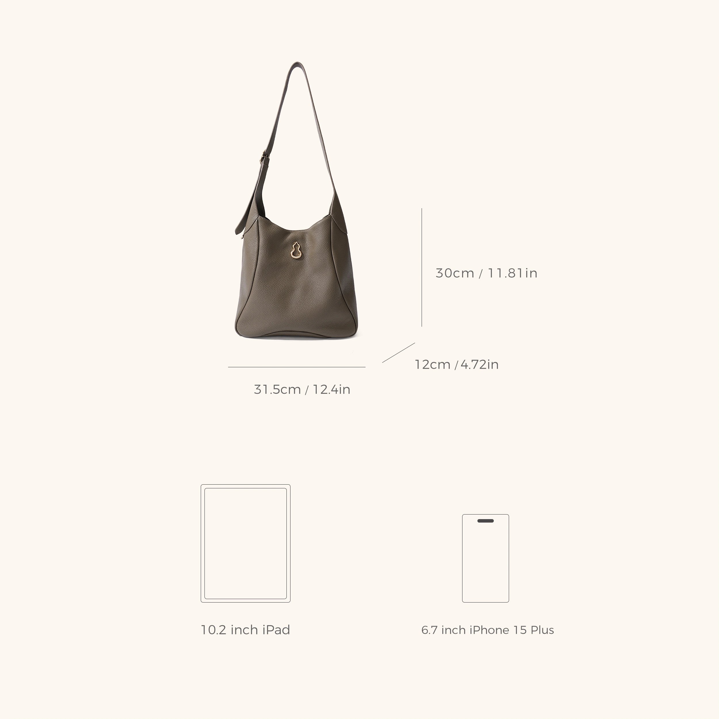 Dimensions of the Bampo Trove Bucket Bag