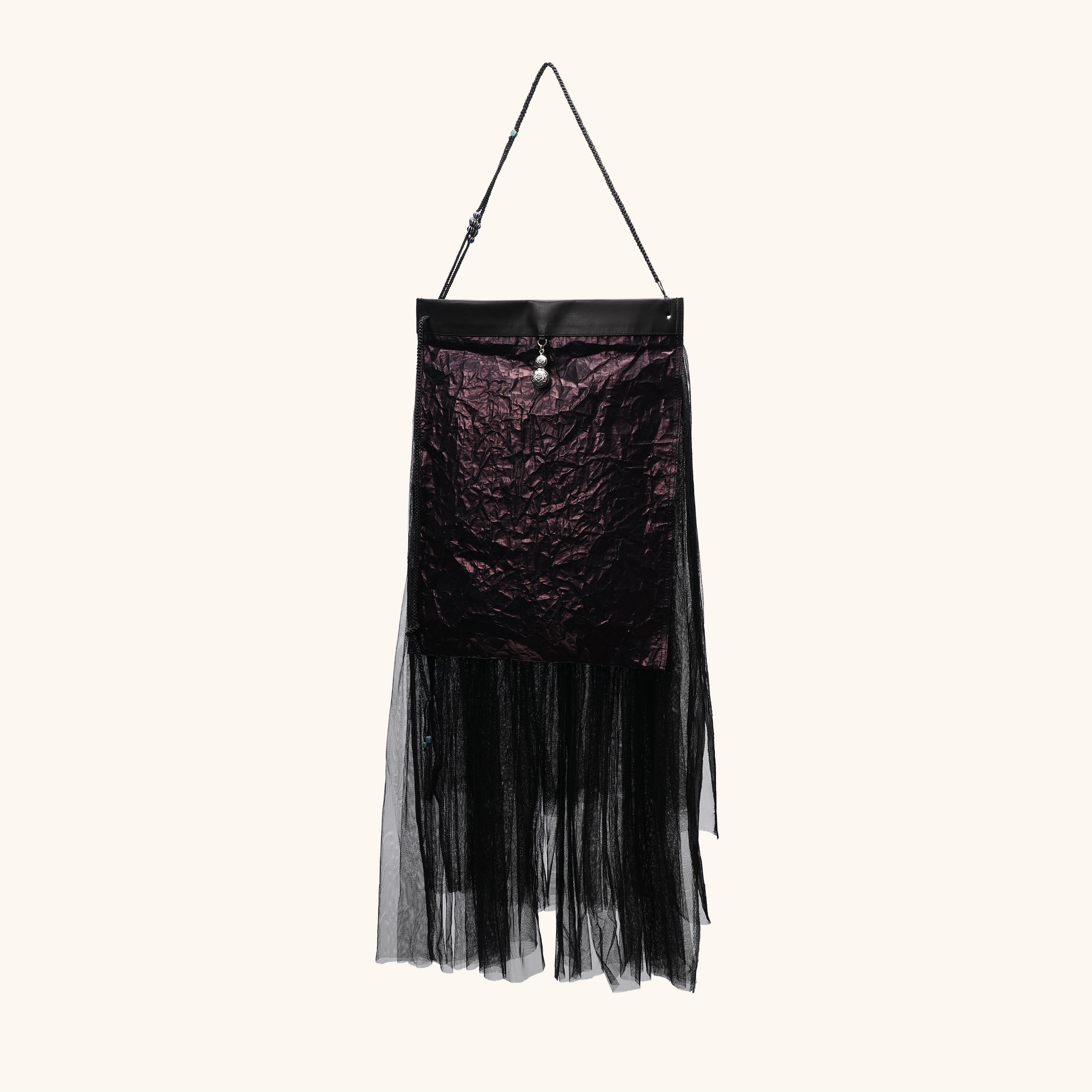 Purple dong cloth skirt_inspired shoulder bag with shimmer | Bampo