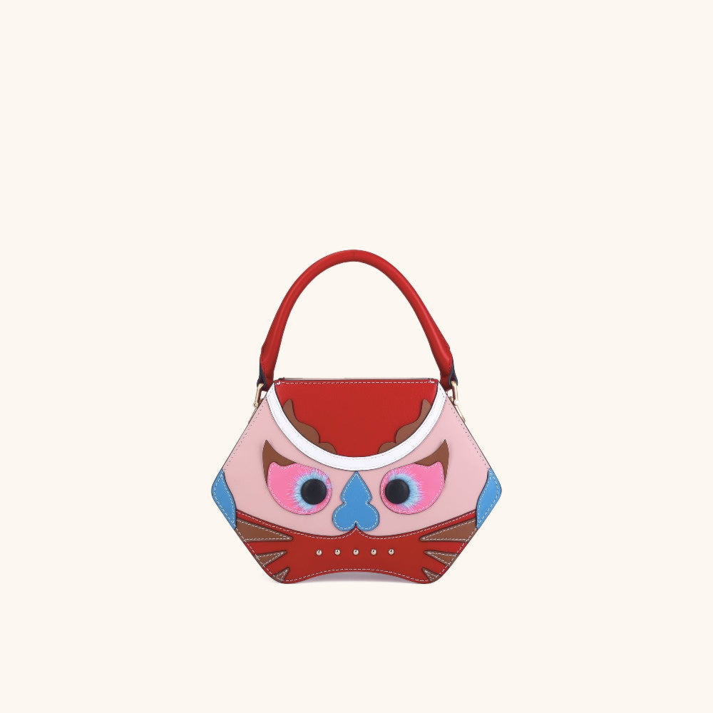 Bampo tiger pop small handbag in red