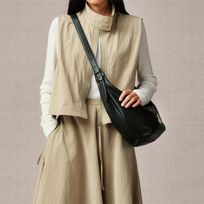 Large Flow Crescent Bag (Vegetable-Tanned)