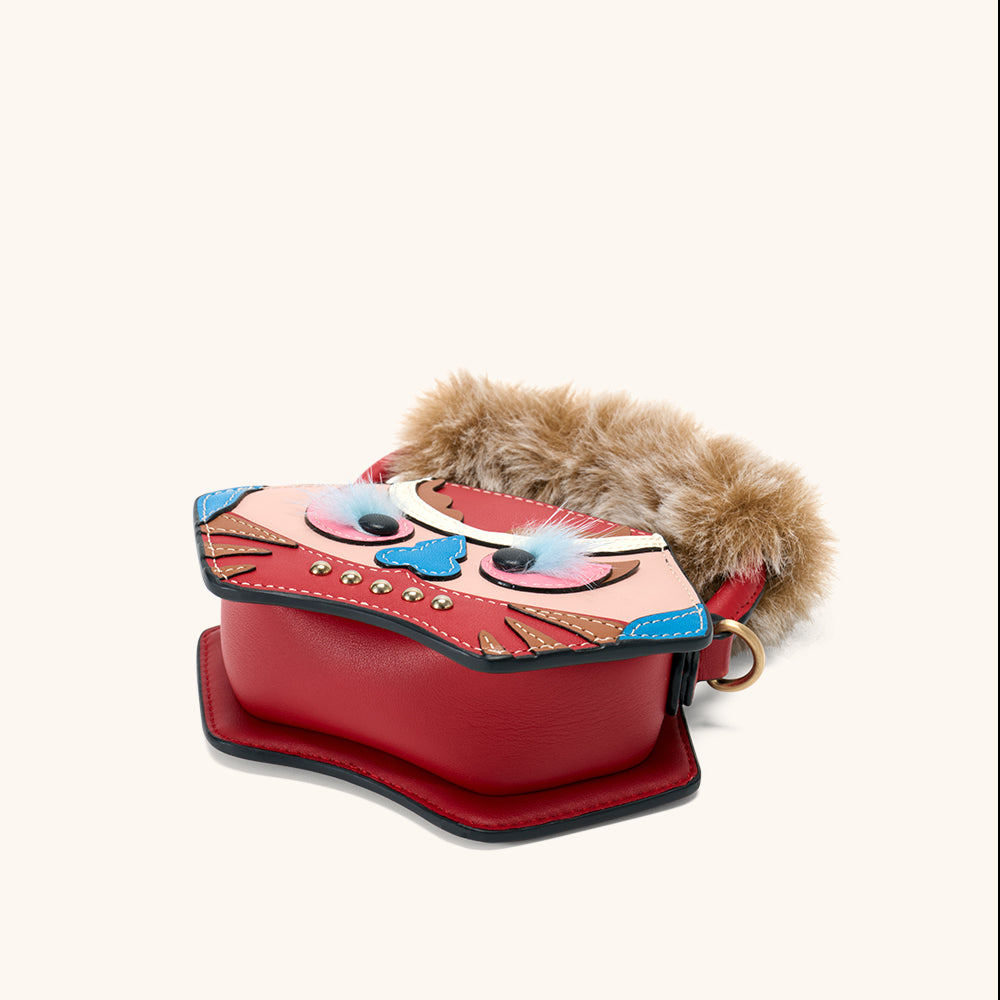 Bampo tiger pop mini purse in red