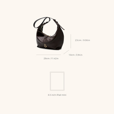 Large Flow Crescent Bag (Vegetable-Tanned)