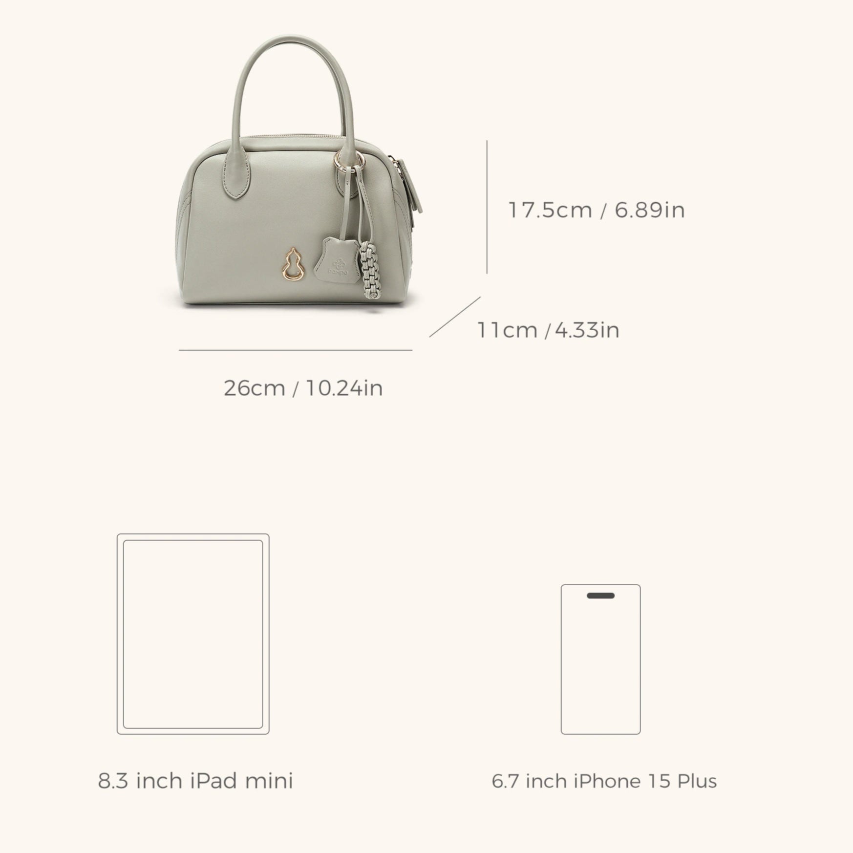 Dimensions of the Bampo Orb HandBag