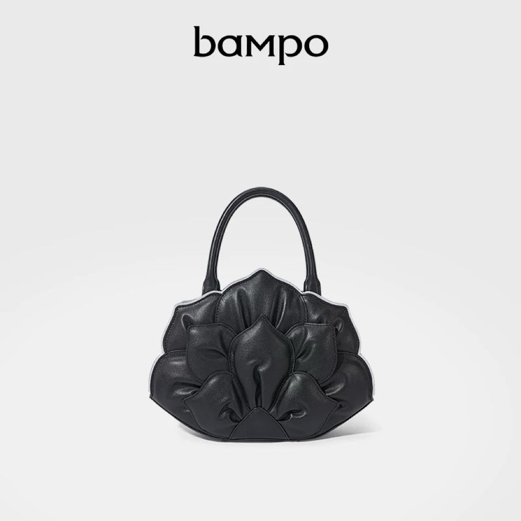 Lotus Top-Grain Leather Small Handbag & Crossbody Bag <Blossom>