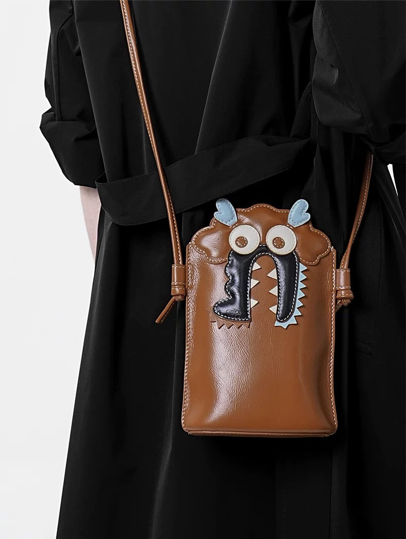 Top-Grain Leather Dragon Baby Phone Bag <Joy>