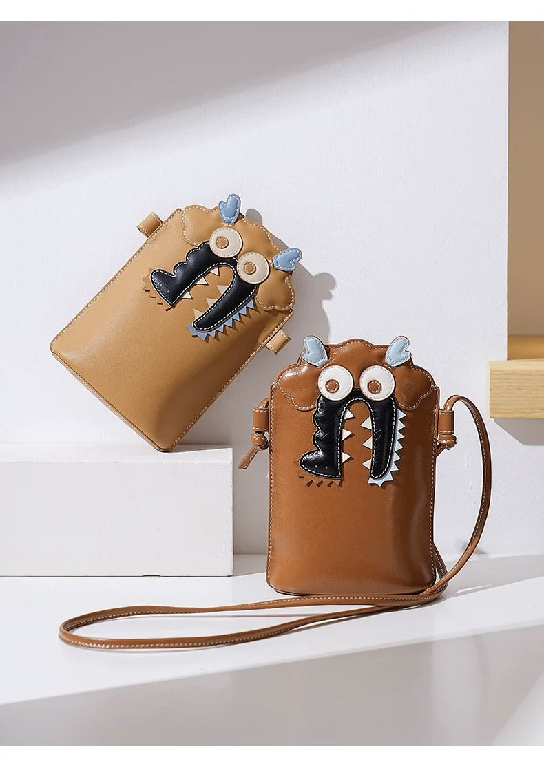 Top-Grain Leather Dragon Baby Phone Bag <Joy>