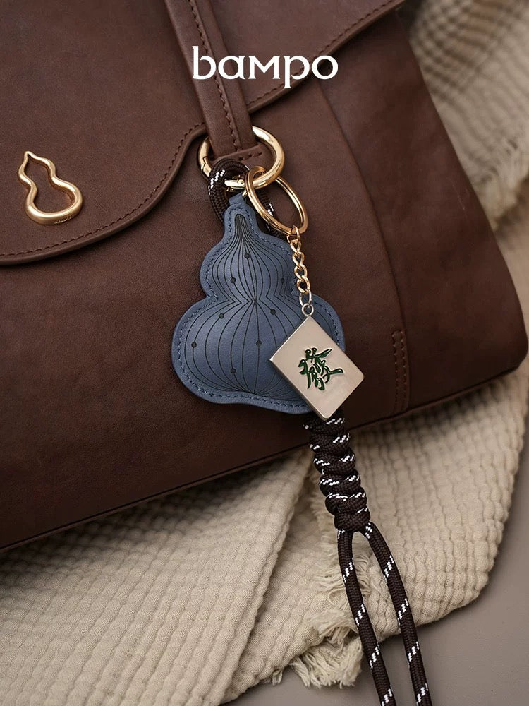 Genuine Leather Gourd Keychain <Fu Lu>