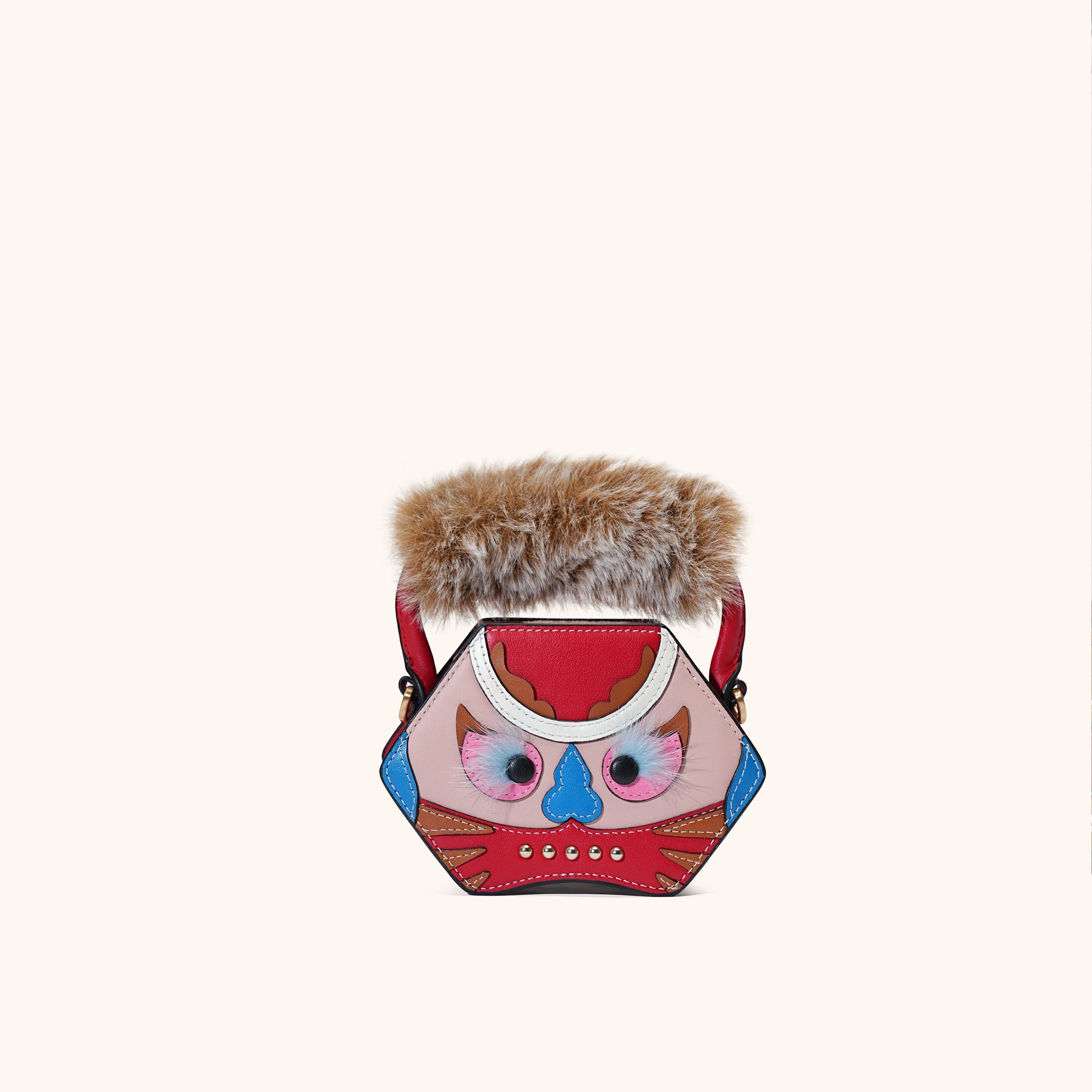 tiger pop mini purse in red | Bampo