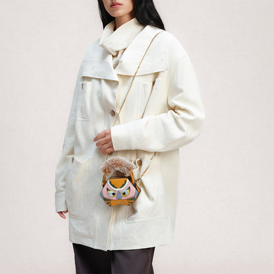 Bampo tiger pop mini purse in yellow on Model 6