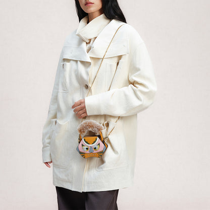 Bampo tiger pop mini purse in yellow on Model 6
