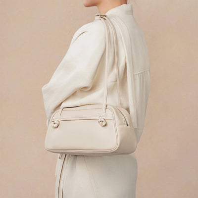 Bampo Bowler Knot Bag on Model 1#color_silky-cream