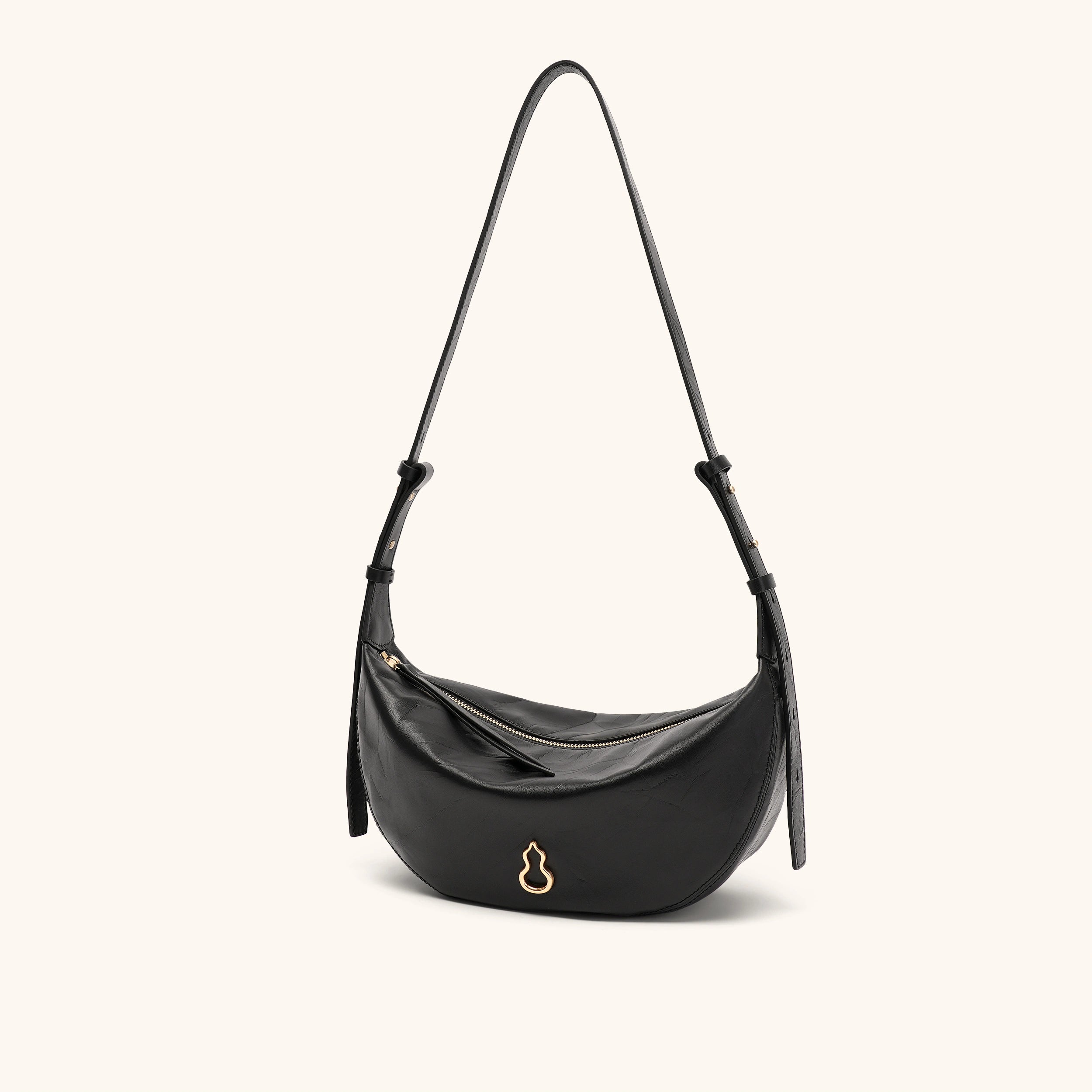 Side View of the Bampo Crescent Shoulder Bag