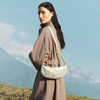 Bampo Crescent Shoulder Bag on Model 4