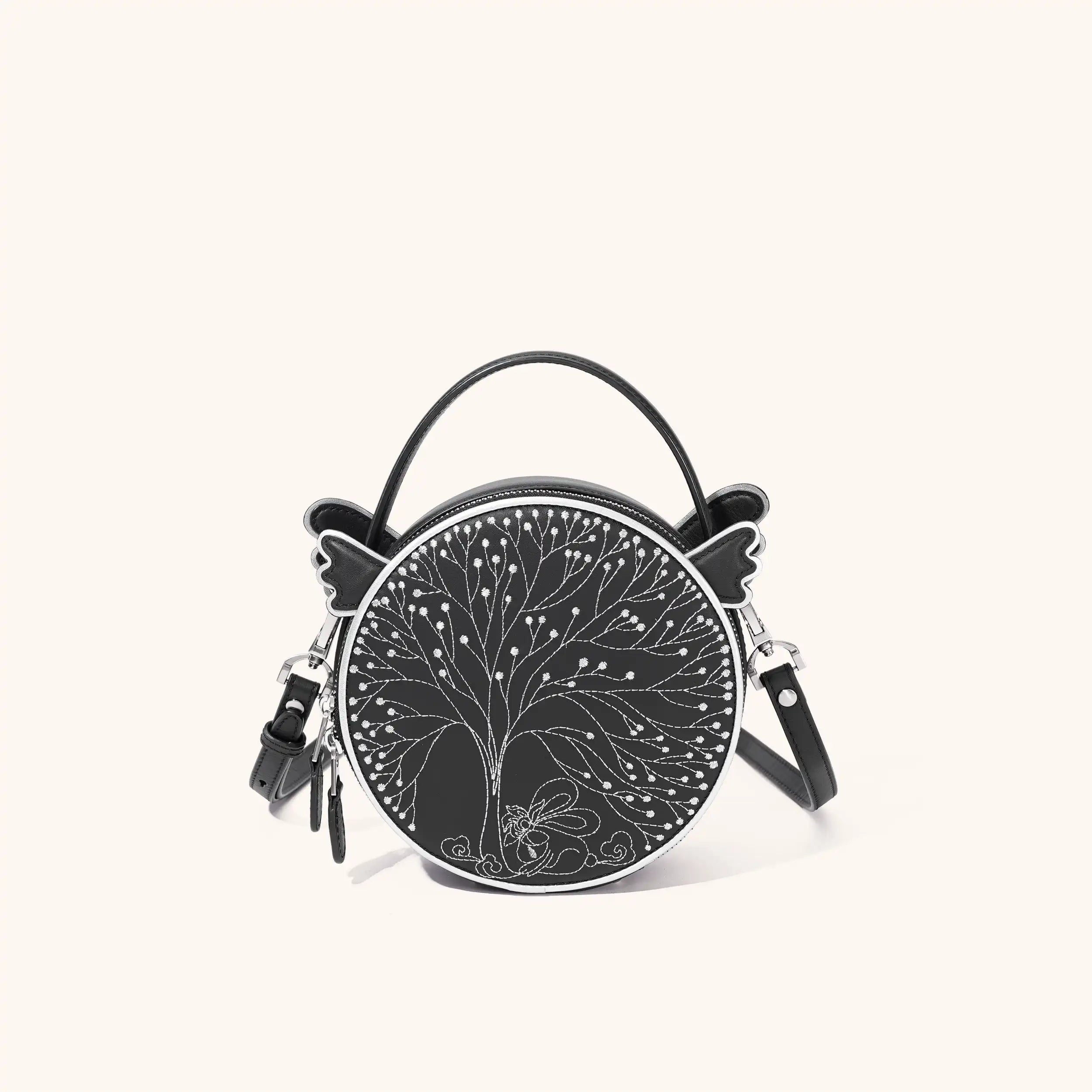 Fairyland Small black leather handbag | Bampo