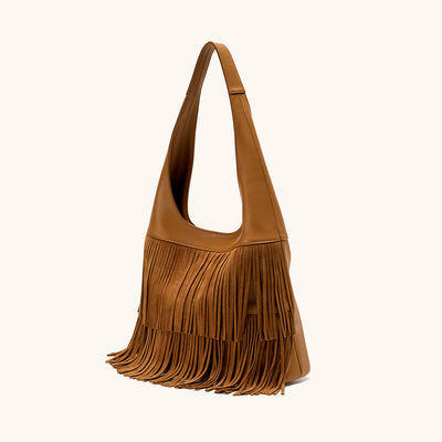 Bampo Flow Double-Faced Fringe Bag#color_caramel