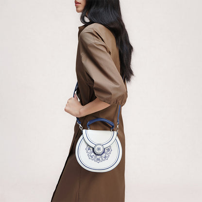 Bampo Blue and White Porcelain Handbag on model 9