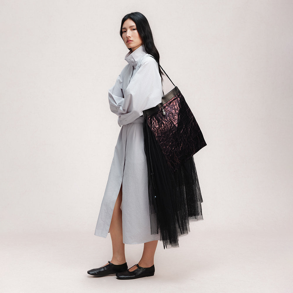 dong cloth skirt-inspired shoulder bag | Bampo