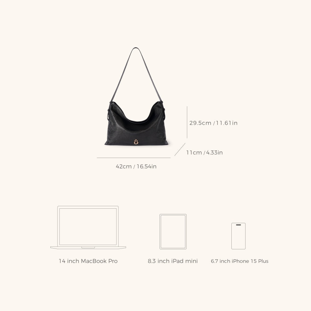 large flow hobo in black | Bampo