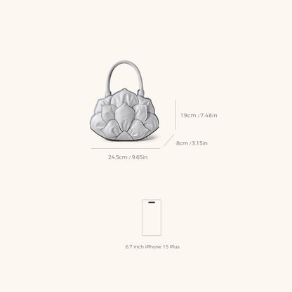 lotus handbag in white | Bampo