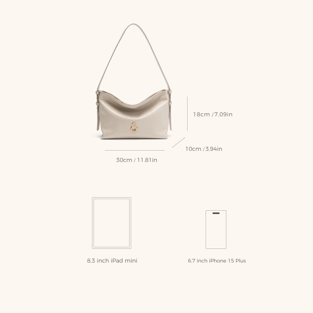 small flow hobo in cream | Bampo