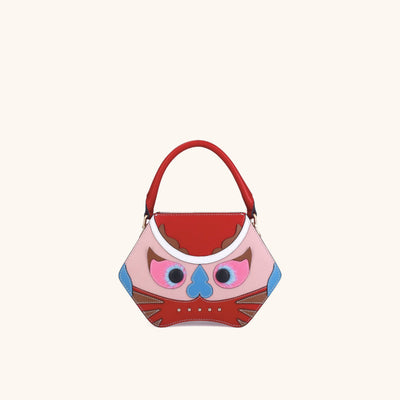 Bampo tiger pop small handbag in red